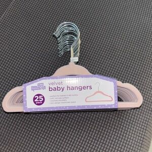 Velvet pink  baby hangers 25 pack
